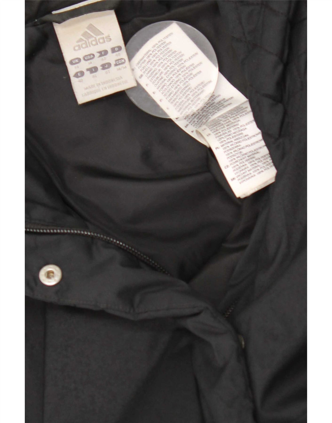 Adidas Womens Padded Jacket UK 14 Large Black Polyester