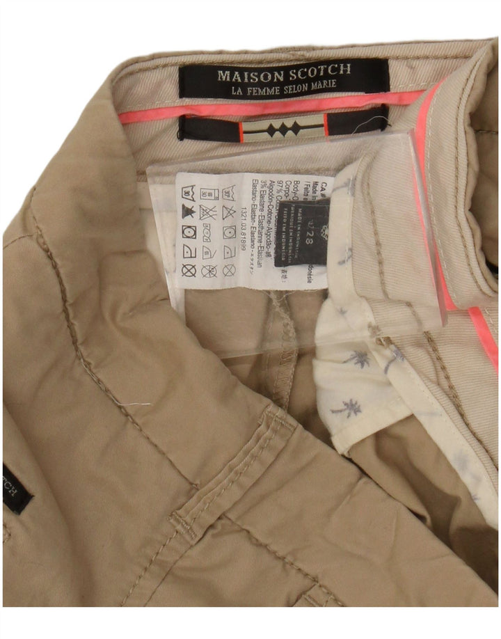 Maison Scotch Womens Chino Shorts W28 Medium Beige Cotton
