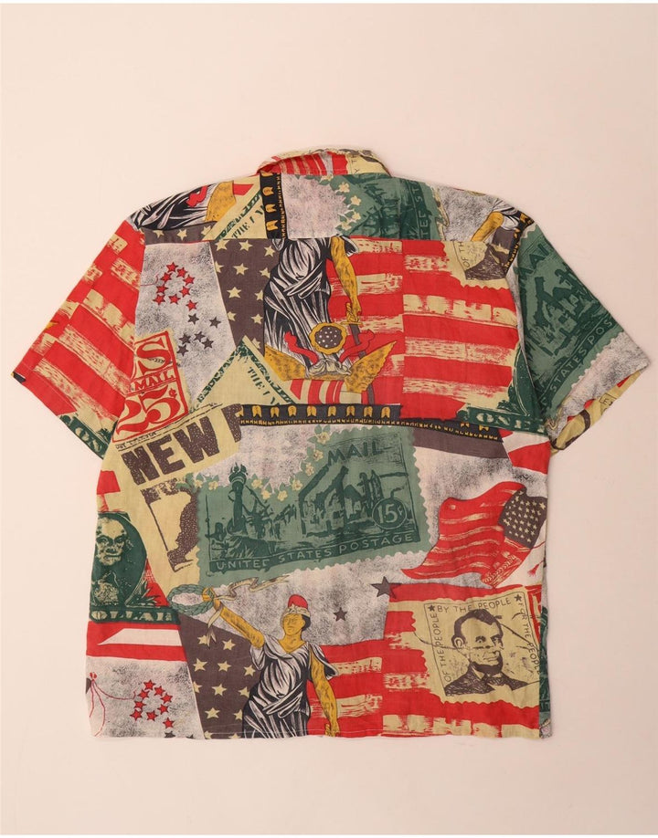 Vintage Mens Abstract Pattern Shirt Size 43/44 Large Multicoloured