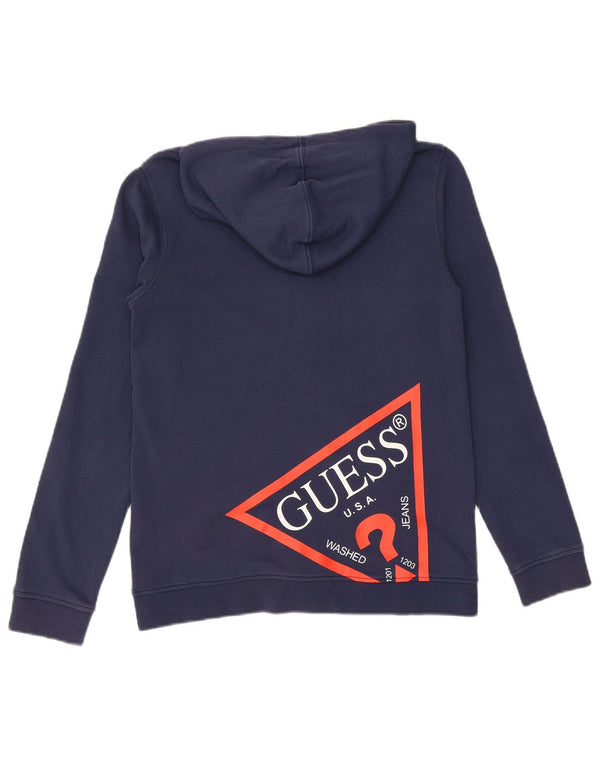 Guess Girls Graphic Zip Hoodie Sweater 11-12 Years Navy Blue Cotton