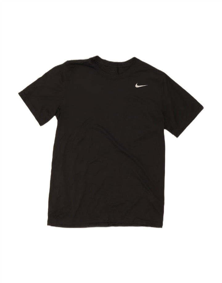 NIKE Womens Dri Fit T-Shirt Top UK 14 Medium Black Polyester