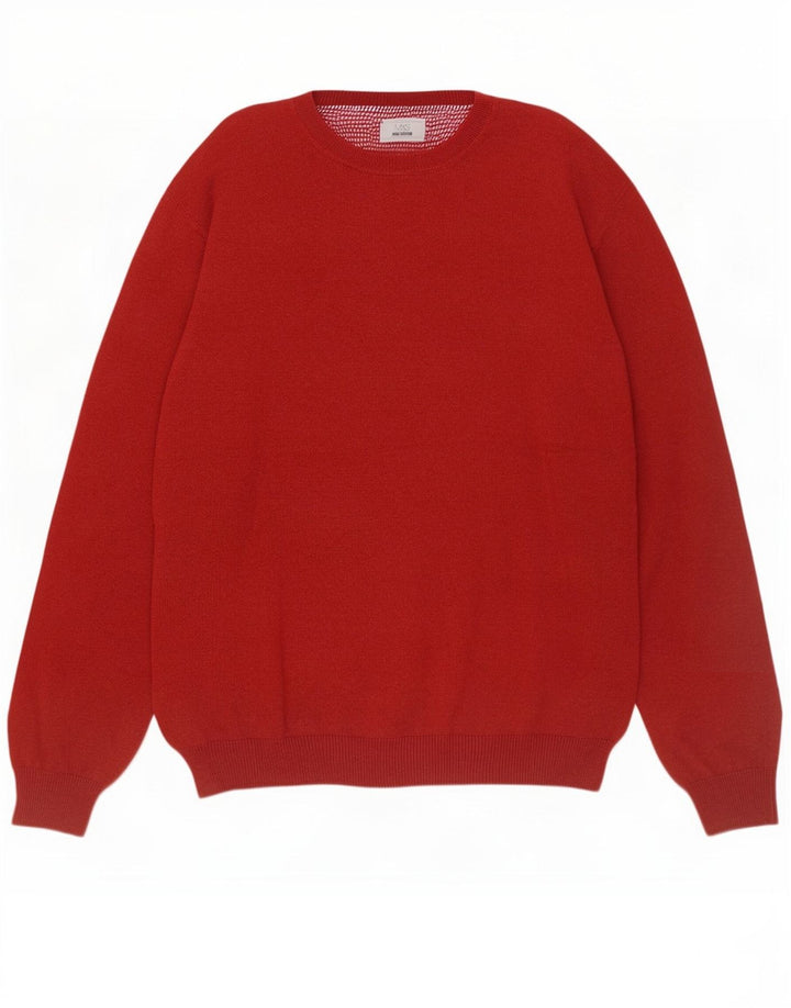Marks & Spencer Mens Crew Neck Jumper Sweater XL Red Cotton