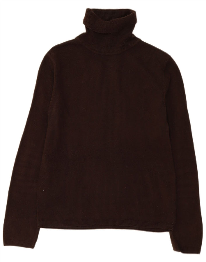Zara Womens Roll Neck Jumper Sweater UK 12 Medium Brown Acrylic