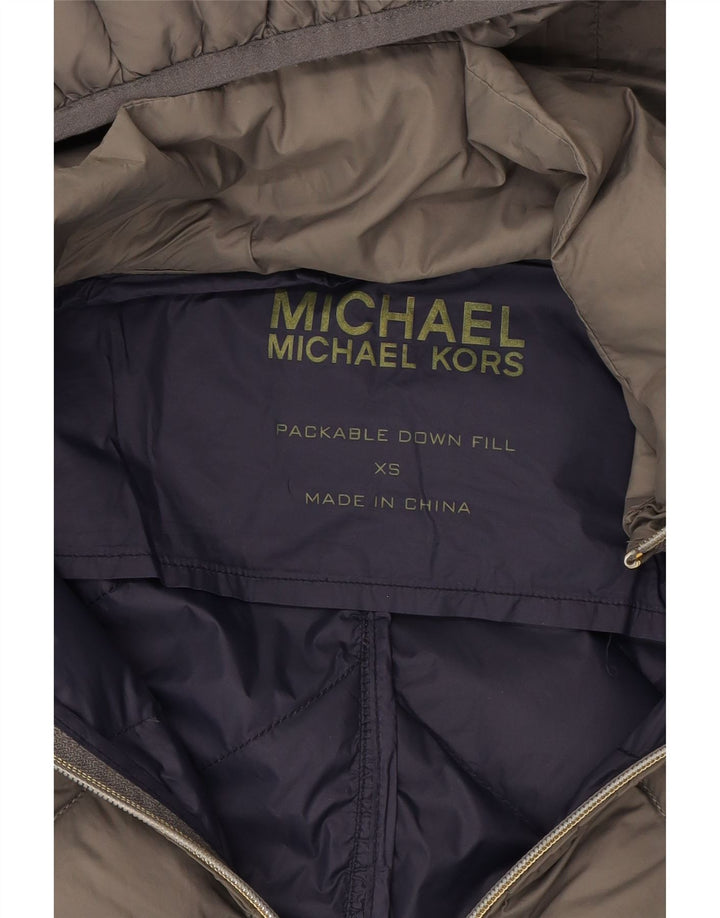 MICHAEL KORS Womens Hooded Padded Jacket UK 6 XS Grey Nylon Vintage Michael Kors and Second-Hand Michael Kors from Messina Hembry 