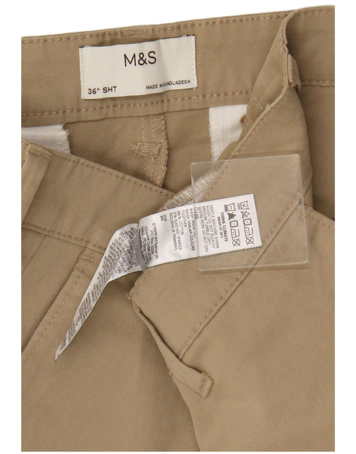 Marks & Spencer Mens Chino Shorts W36 Large Beige Cotton