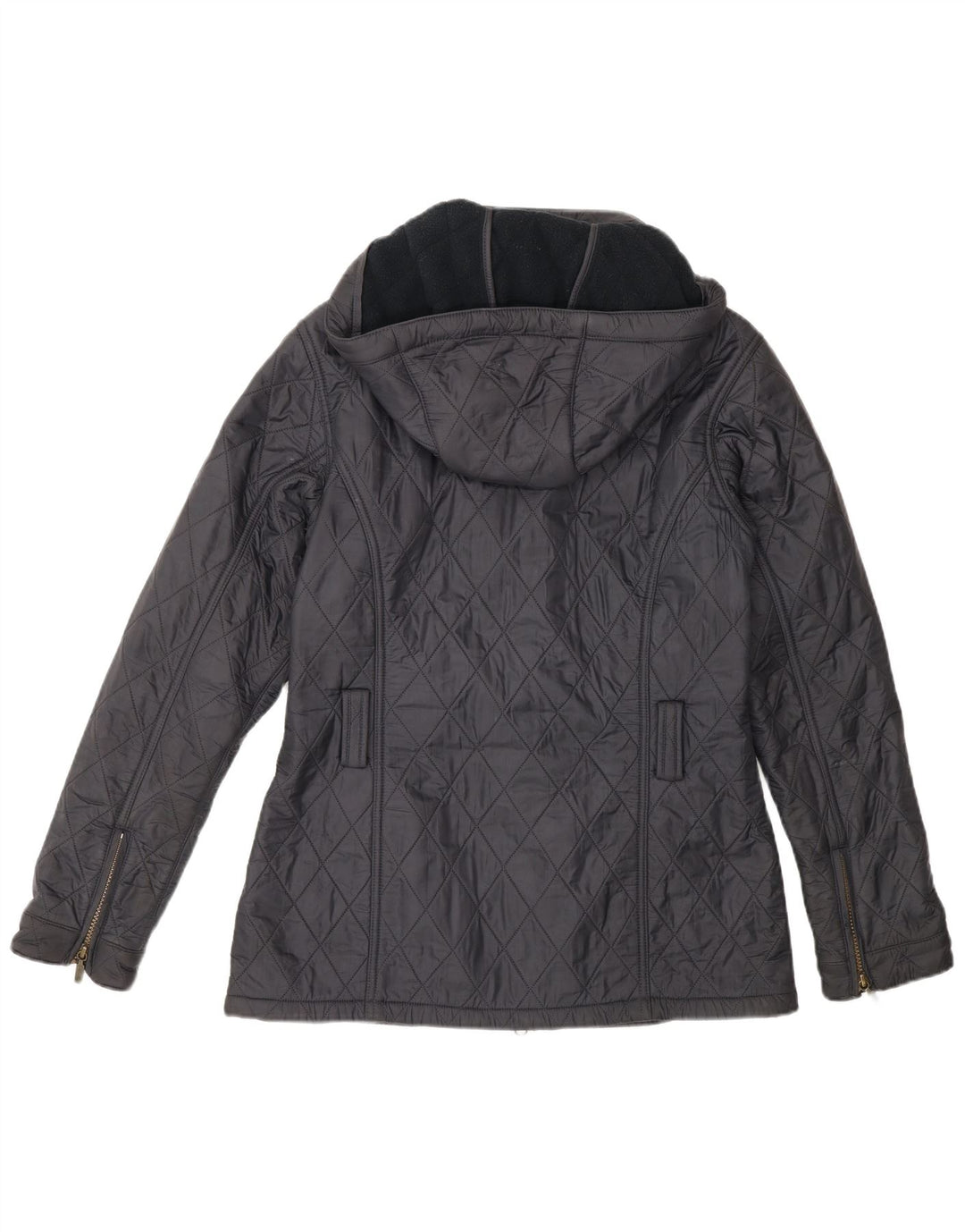 Barbour Womens Hooded Quilted Jacket UK 10 Small Grey Polyamide