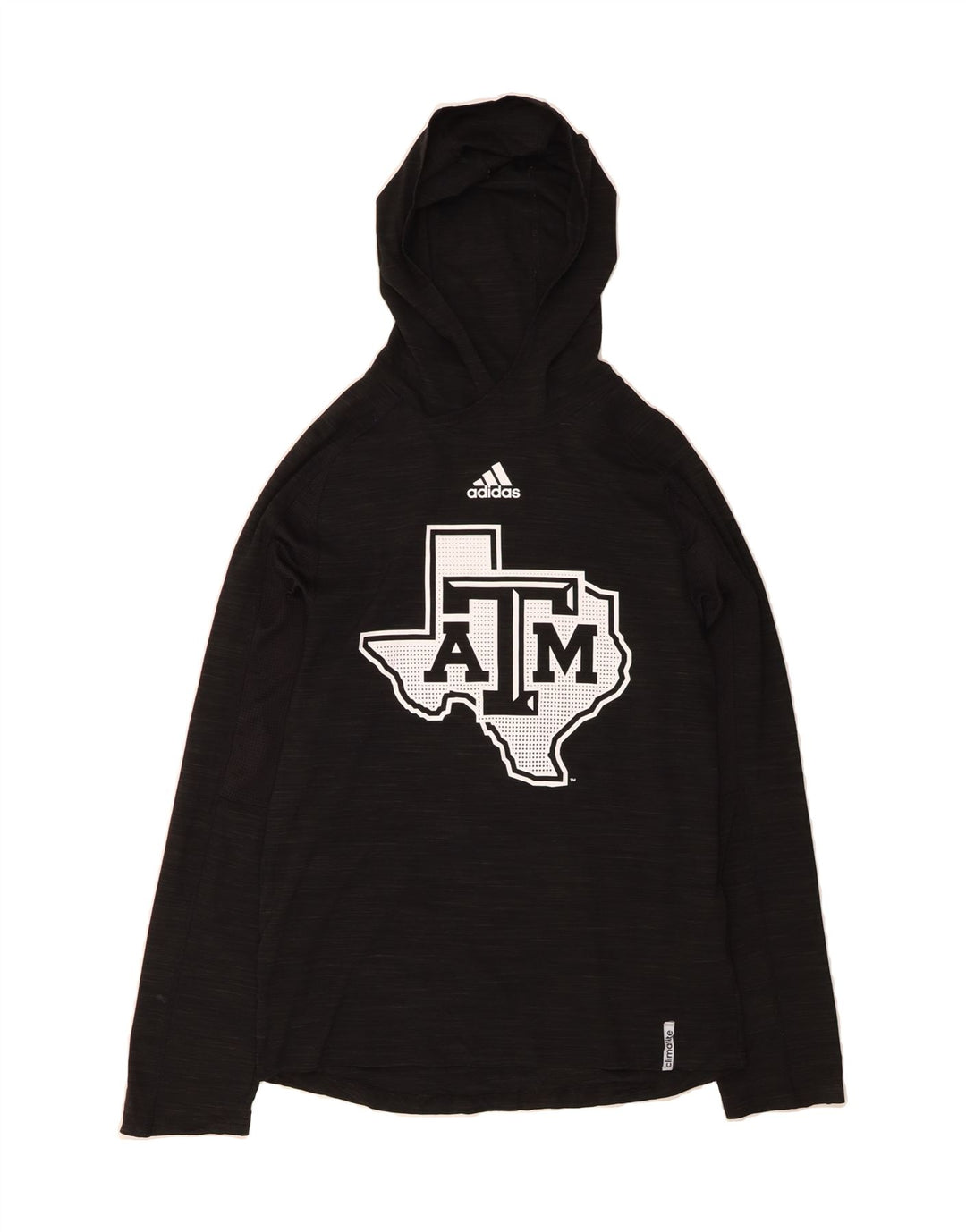 ADIDAS Mens Climalite Graphic Hoodie Jumper Small Black Polyester Vintage Adidas and Second-Hand Adidas from Messina Hembry 