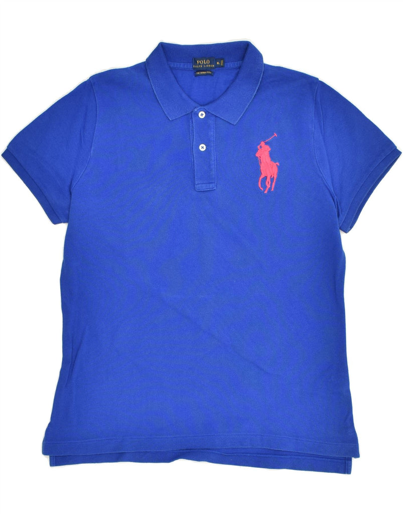 POLO RALPH LAUREN Womens The Skinny Polo Skinny Polo Shirt UK 18 XL Blue | Vintage Polo Ralph Lauren | Thrift | Second-Hand Polo Ralph Lauren | Used Clothing | Messina Hembry 