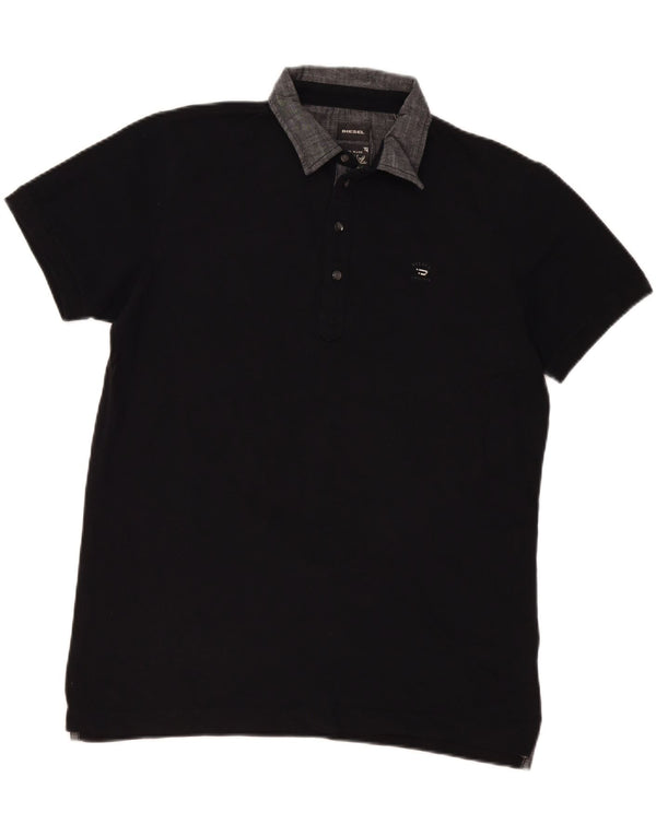 Diesel Mens Slim Fit Polo Shirt XL Black Colourblock Cotton