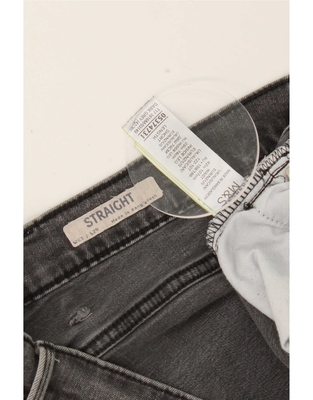Marks & Spencer Mens Straight Jeans W42 L29 Grey Cotton