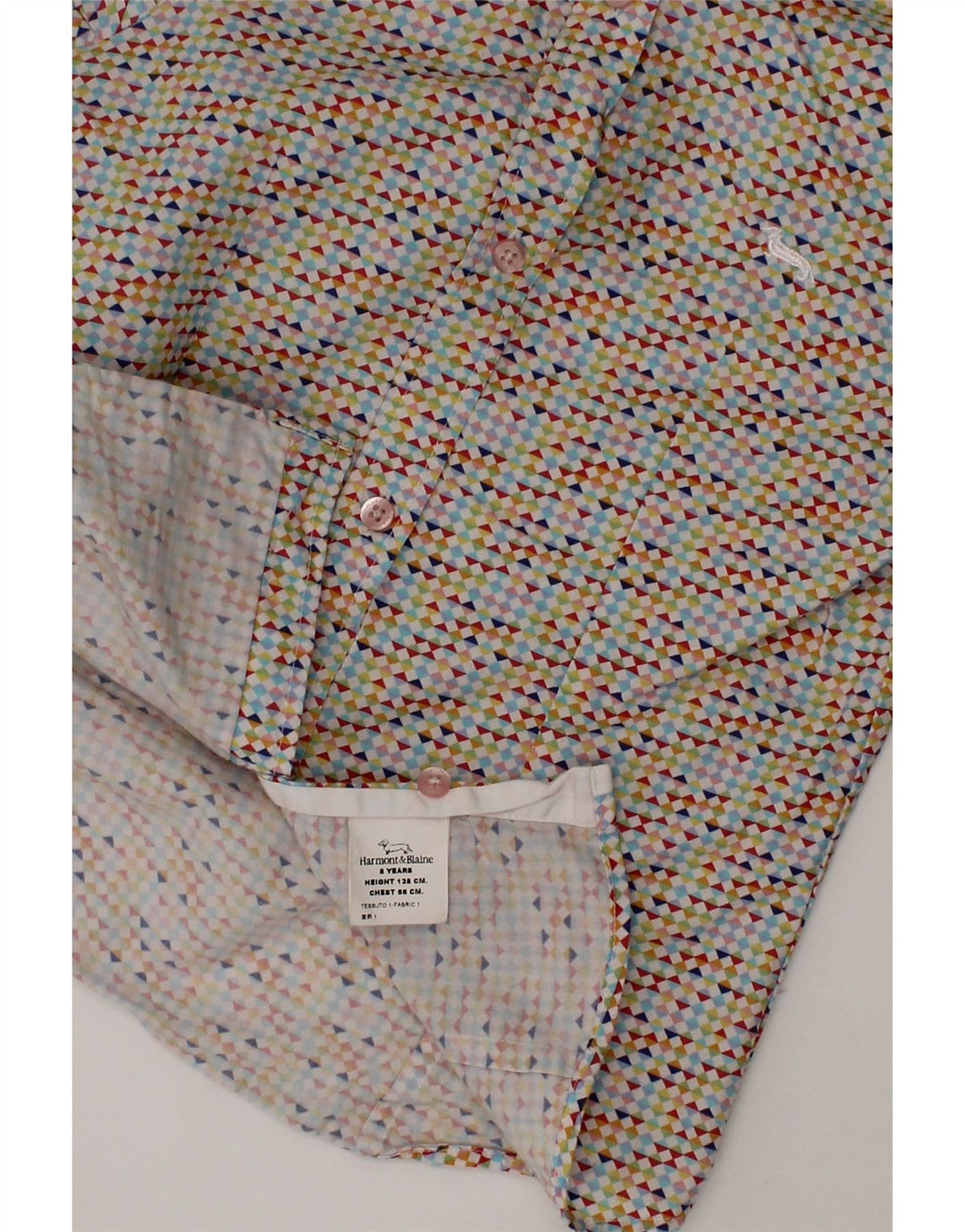 HARMONT & BLAINE Girls Shirt 7-8 Years Multicoloured Geometric Vintage Harmont & Blaine and Second-Hand Harmont & Blaine from Messina Hembry 