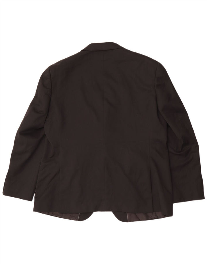 Marks & Spencer Mens 2 Button Blazer Jacket UK 46 XL Black Polyester