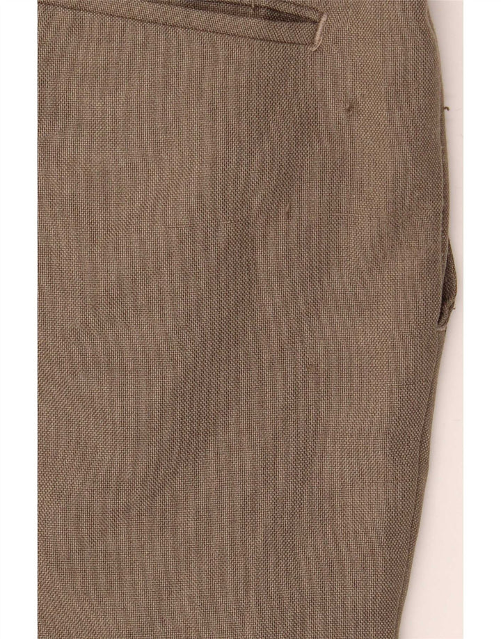 Farah Mens Pegged Suit Trousers W42 L30 Brown Polyester