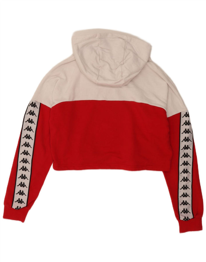 Kappa Womens Oversized Graphic Hoodie Jumper UK 14 Medium Red Colourblock