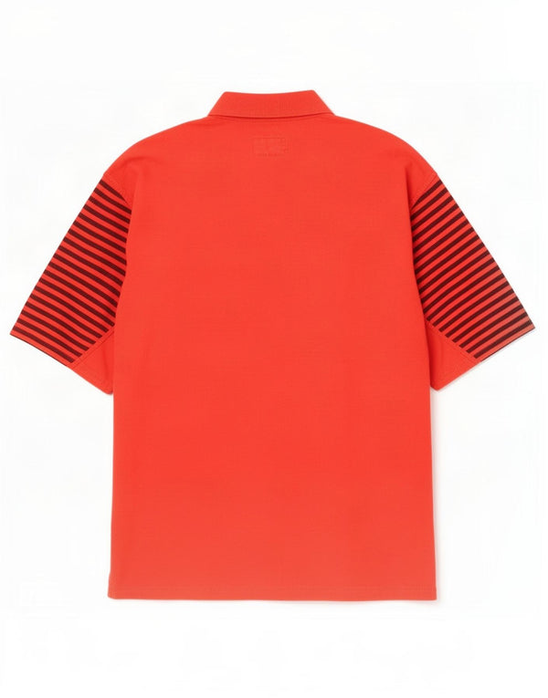 MONTGOMERY Mens Short Sleeve Loose Fit Pullover Shirt Small Red Striped