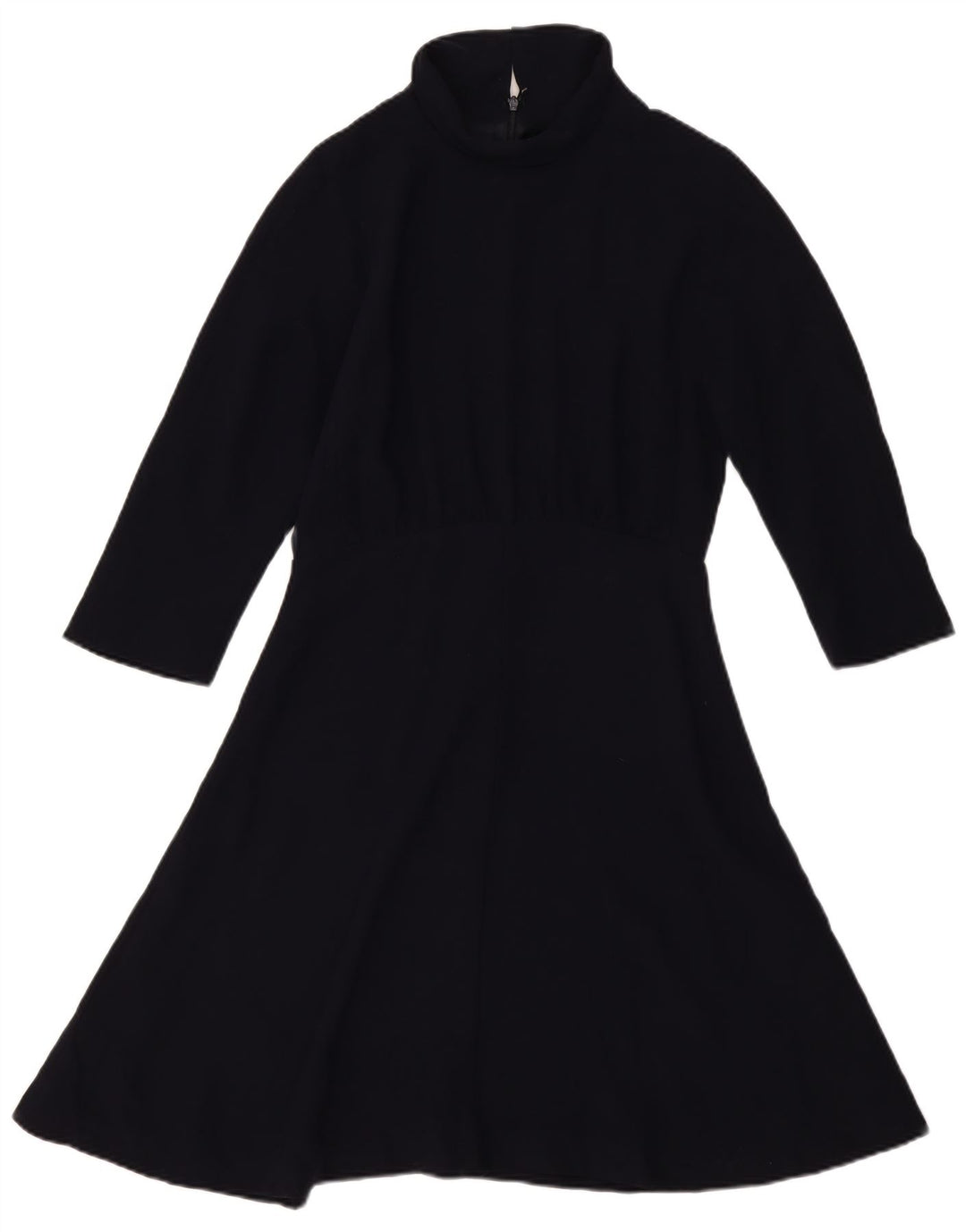 Jigsaw Womens 3/4 Sleeve A-Line Dress UK 12 Medium Navy Blue Polyester