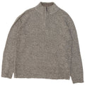 Marks & Spencer Mens Zip Neck Jumper Sweater Medium Grey Flecked