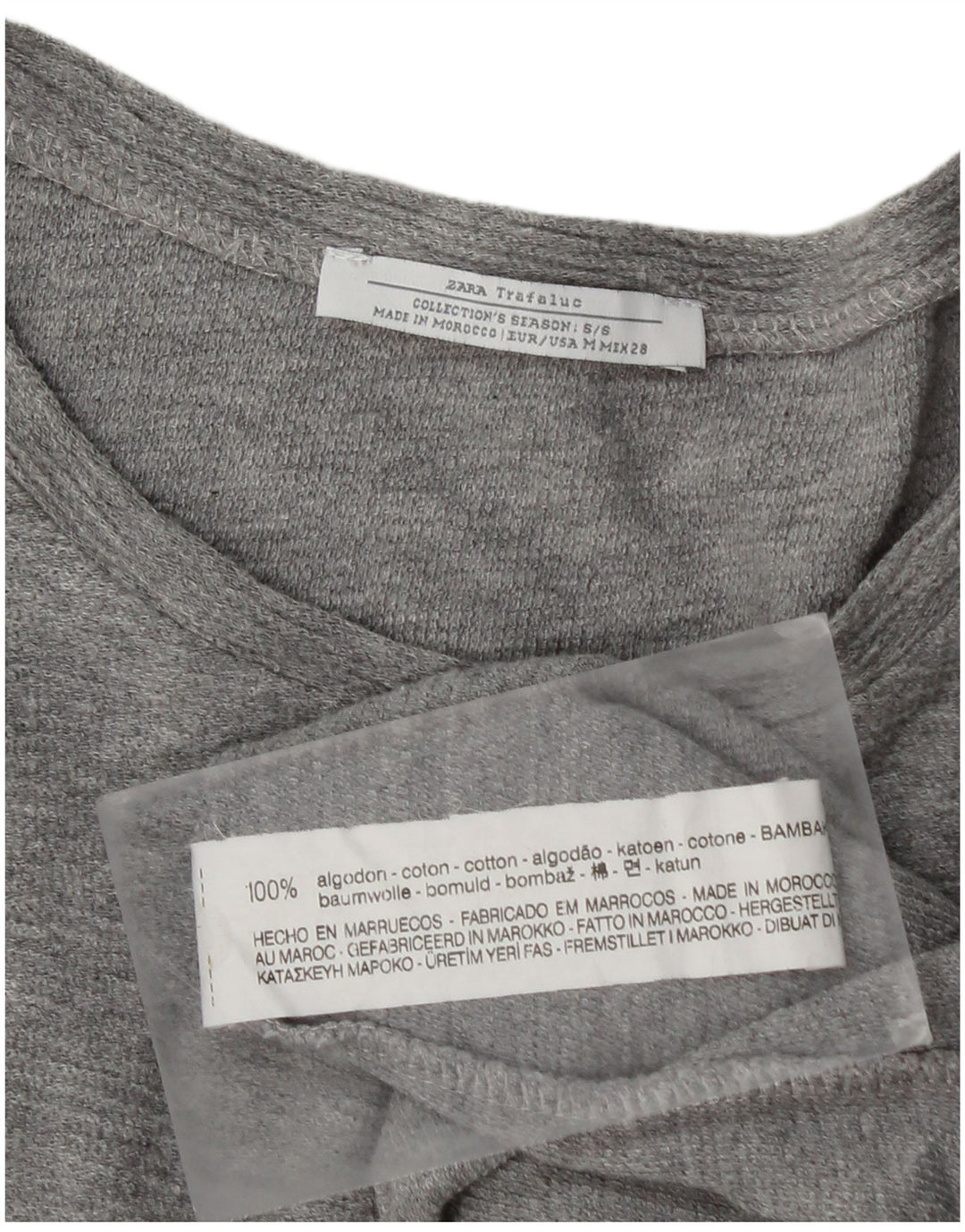Zara Womens T-Shirt Dress UK 12 Medium Grey Cotton