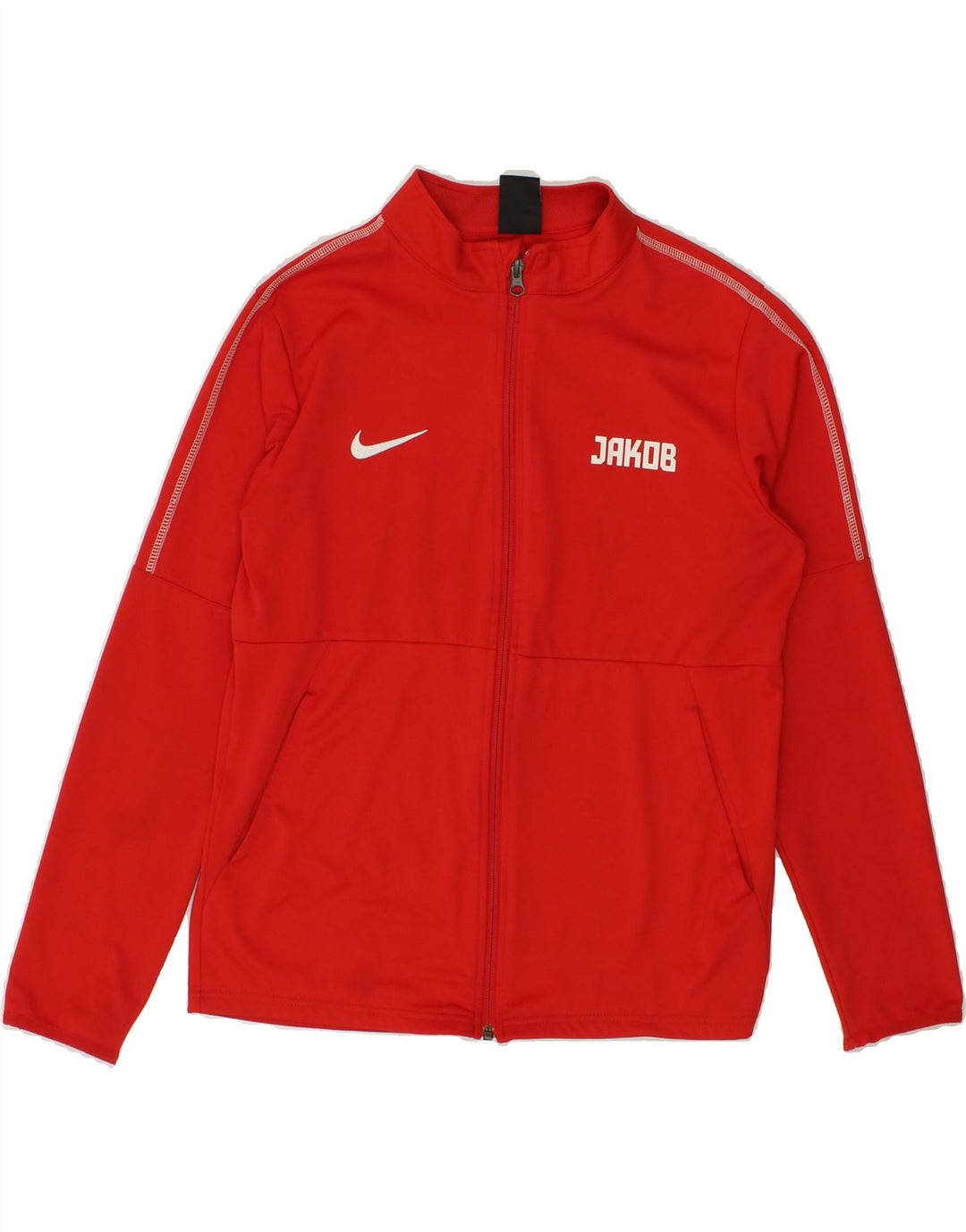 NIKE Boys Graphic Tracksuit Top Jacket 13-14 Years XL Red Polyester Vintage Nike and Second-Hand Nike from Messina Hembry 