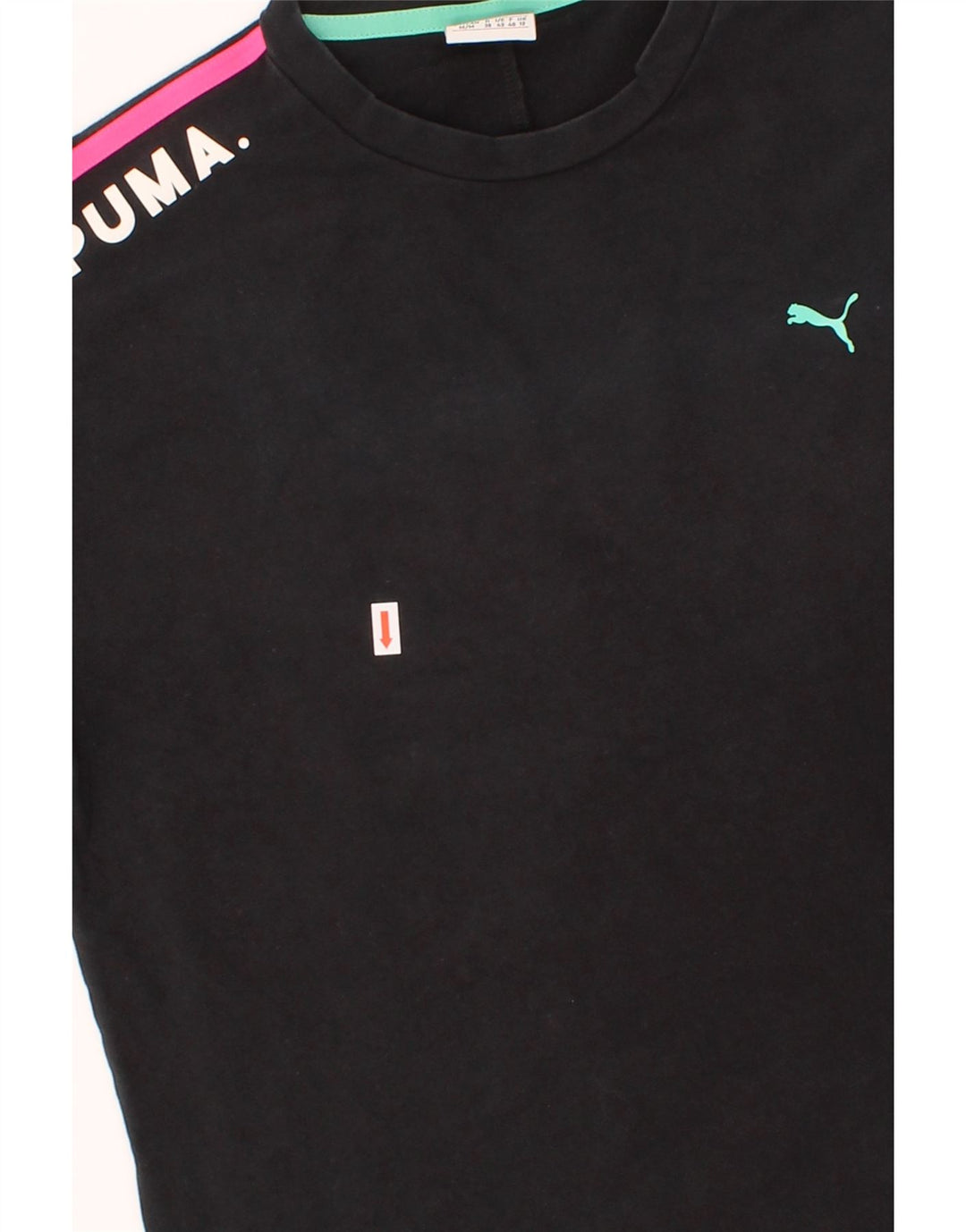 PUMA Womens Graphic T-Shirt Top UK 12 Medium Black Vintage Puma and Second-Hand Puma from Messina Hembry 