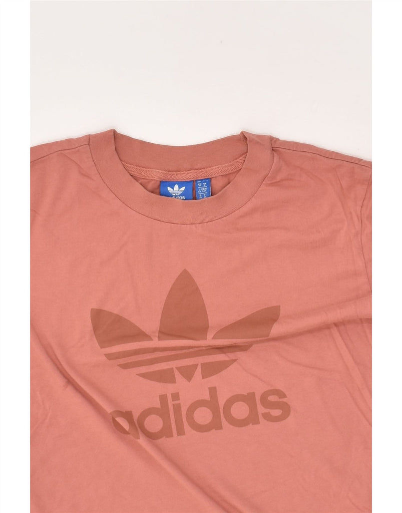 ADIDAS Womens Graphic T-Shirt Top UK 10 Small Orange Cotton | Vintage Adidas | Thrift | Second-Hand Adidas | Used Clothing | Messina Hembry 