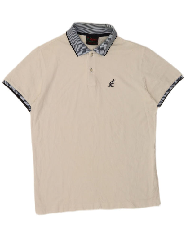 AUSTRALIAN L'ALPINA Mens Polo Shirt IT 52 Large White Cotton