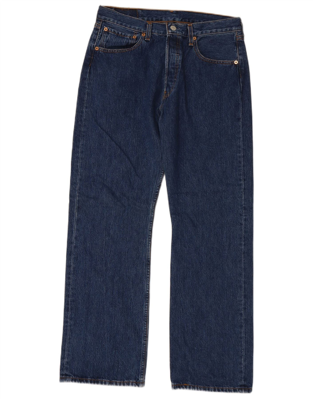 Levi's Mens 501 Straight Jeans W32 L30 Navy Blue Cotton