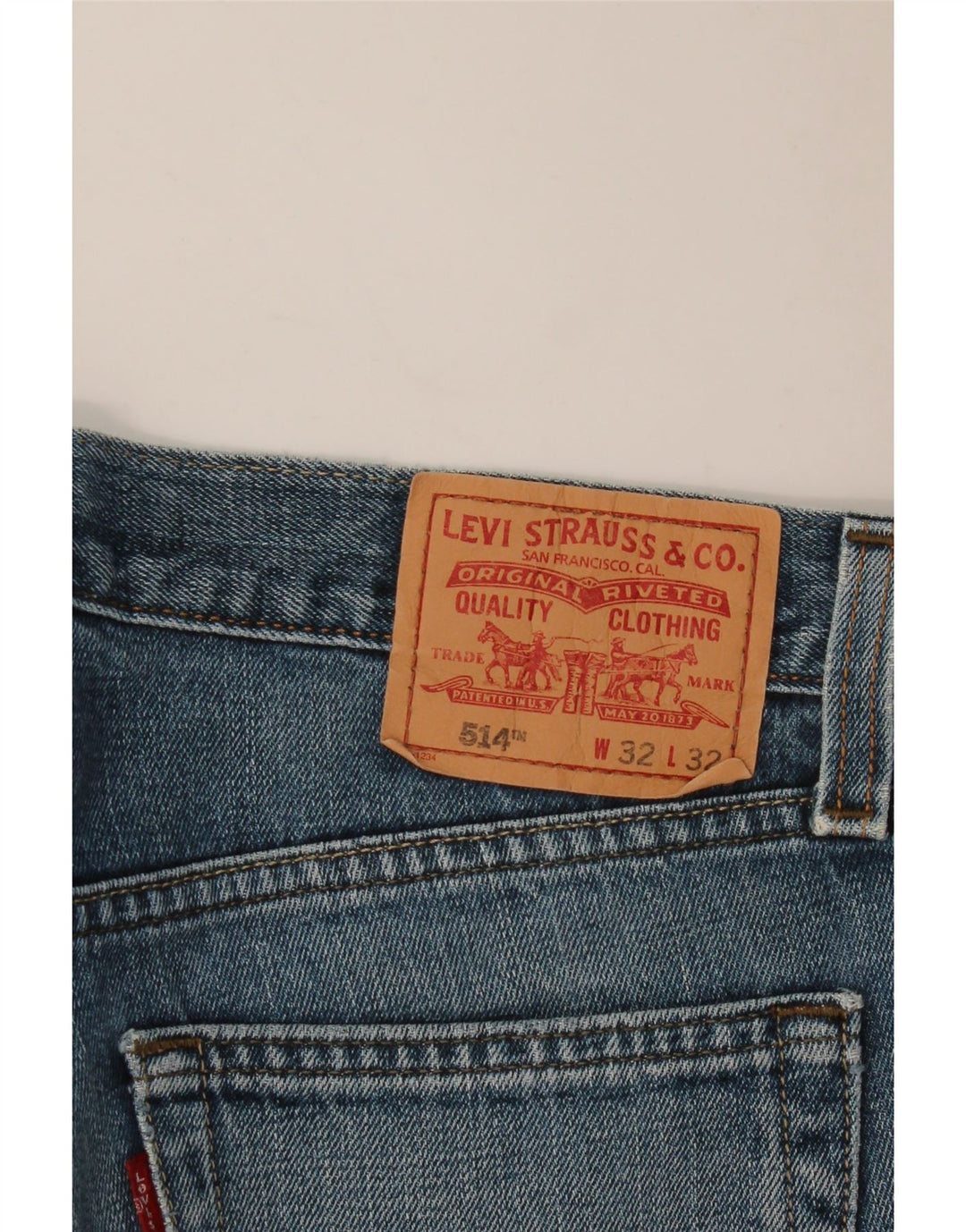 LEVI'S Mens 514 Slim Straight Jeans W32 L32 Blue Cotton