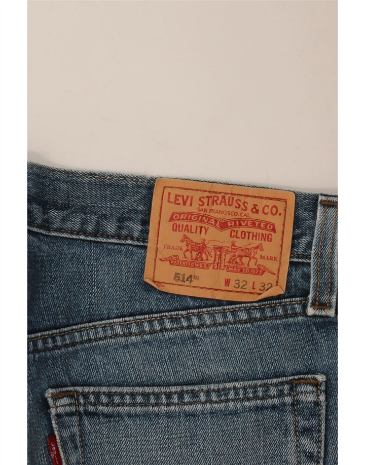 LEVI'S Mens 514 Slim Straight Jeans W32 L32 Blue Cotton