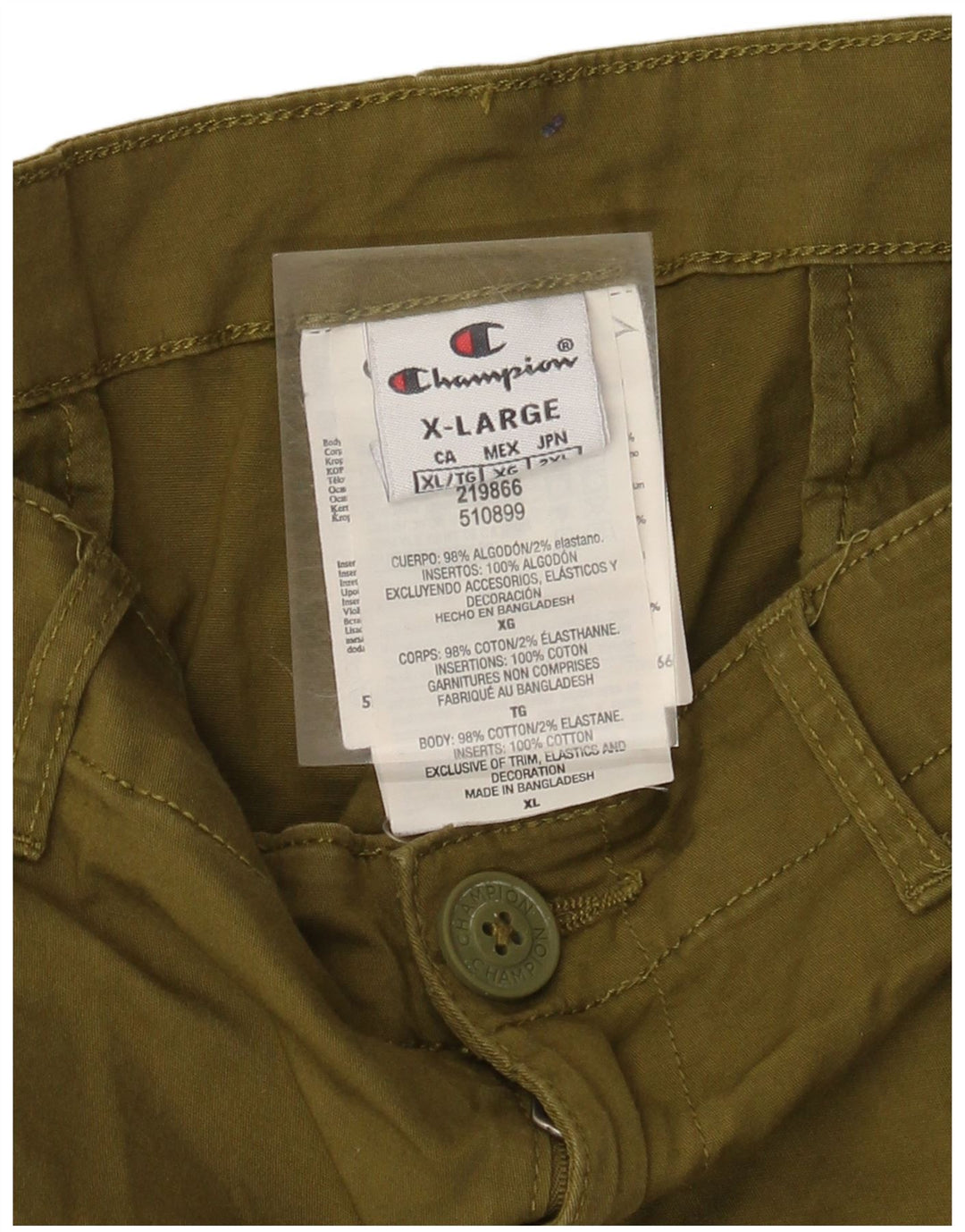 Champion Mens Cargo Shorts XL W38 Khaki Cotton