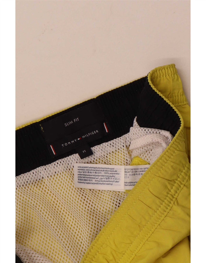 Tommy Hilfiger Mens Graphic Slim Fit Swimming Shorts Medium Yellow