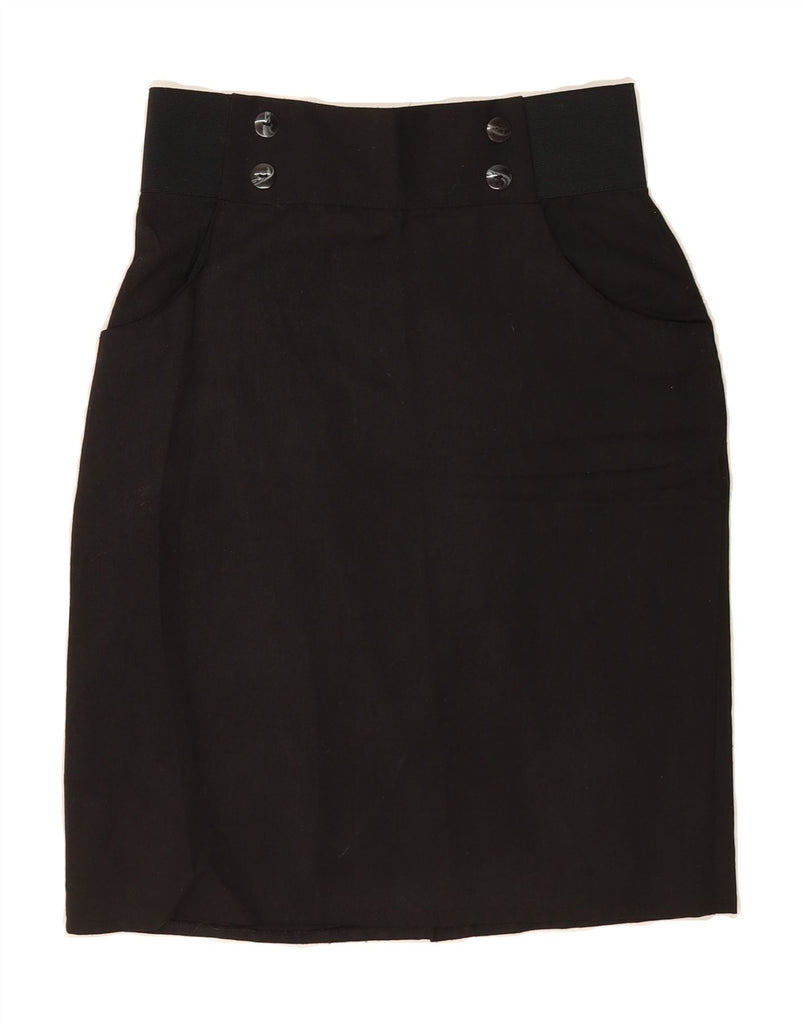 CLOCK HOUSE Womens Pencil Skirt IT 42 Medium W30 Black Polyester Vintage CLOCK HOUSE and Second-Hand CLOCK HOUSE from Messina Hembry 