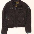 Superdry Womens Quilted Utility Jacket UK 10 Small Black Nylon
