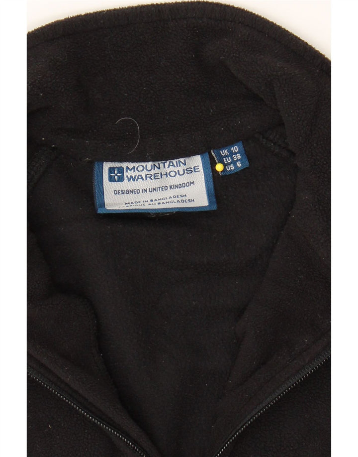 MOUNTAIN WAREHOUSE Womens Fleece Jacket UK 10 Small Black Polyester Vintage Mountain Warehouse and Second-Hand Mountain Warehouse from Messina Hembry 