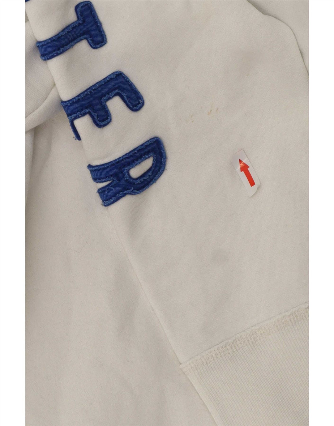 Hollister Mens Graphic Zip Hoodie Sweater Medium White Cotton