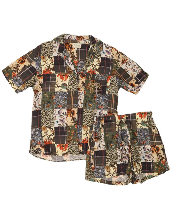 Barbour Womens Sleepwear 2 Piece Set UK 6 XS W26 Multicoloured Patchwork