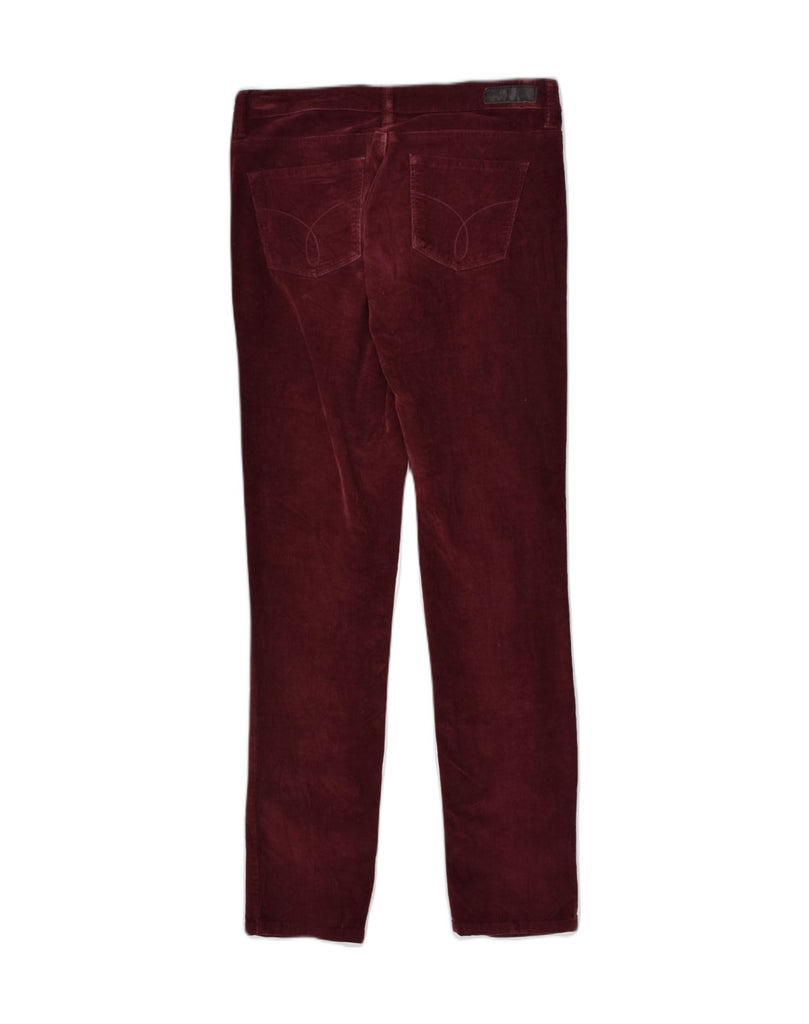 CALVIN KLEIN Womens Skinny Corduroy Trousers US 4 Small W27 L29 Burgundy | Vintage Calvin Klein | Thrift | Second-Hand Calvin Klein | Used Clothing | Messina Hembry 