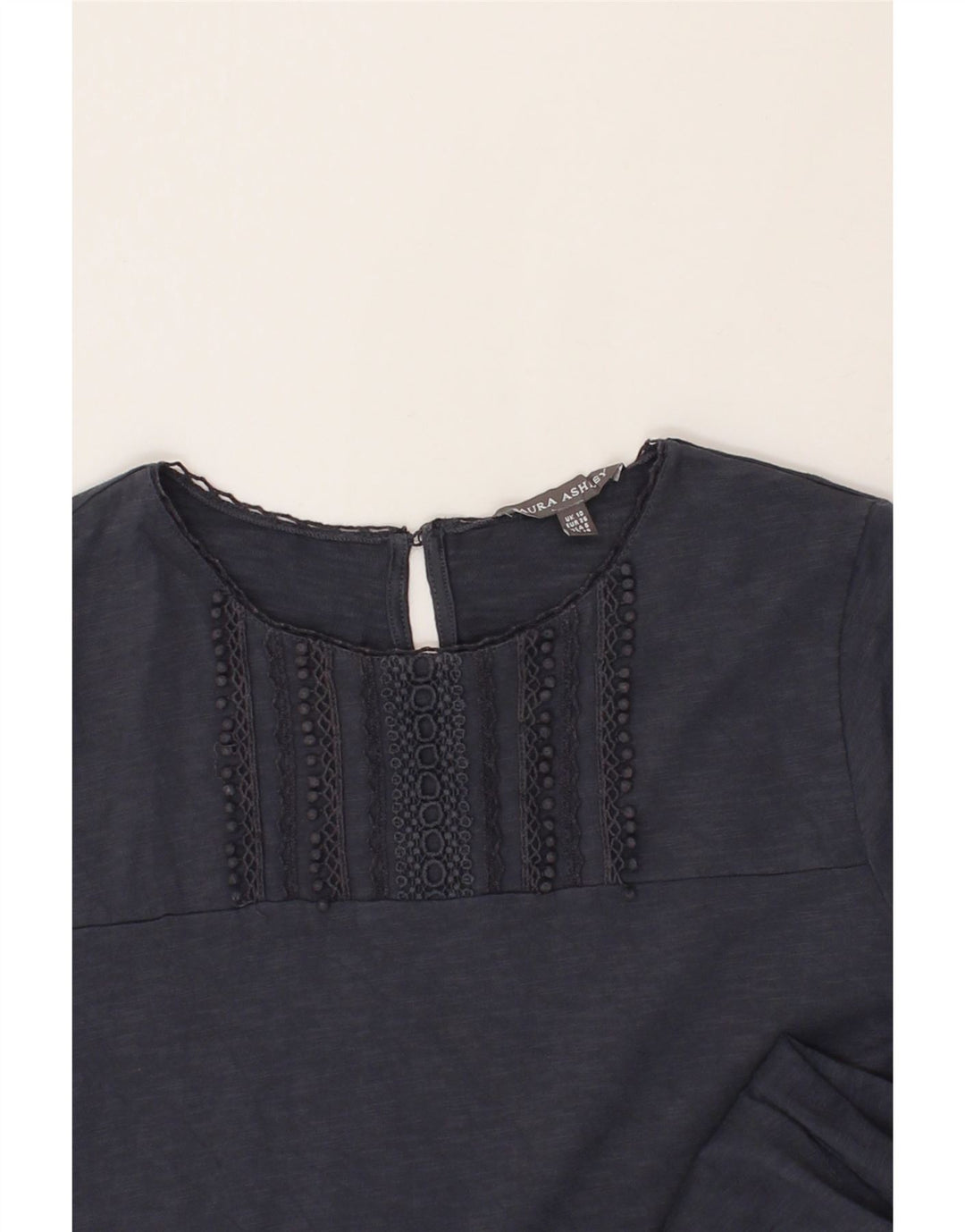 LAURA ASHLEY Womens Shift Dress UK 10 Small Navy Blue Cotton Vintage Laura Ashley and Second-Hand Laura Ashley from Messina Hembry 