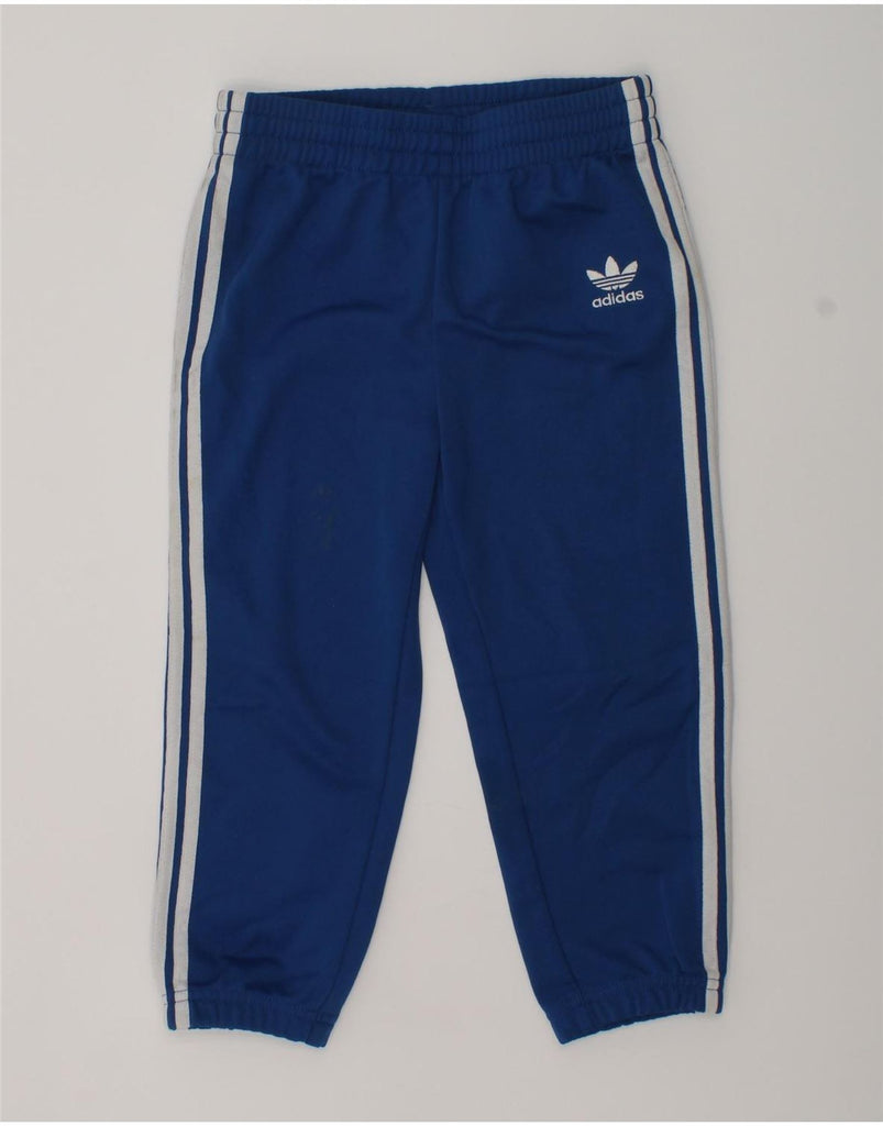 ADIDAS Boys Tracksuit Trousers Joggers 3-4 Years Blue Polyester | Vintage Adidas | Thrift | Second-Hand Adidas | Used Clothing | Messina Hembry 