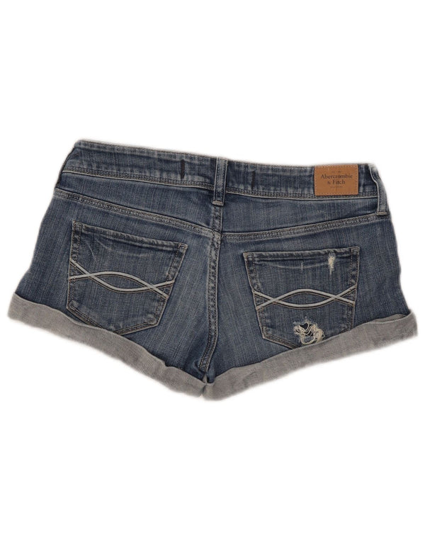 Abercrombie & Fitch Womens Distressed Denim Shorts W25 XS Blue Cotton