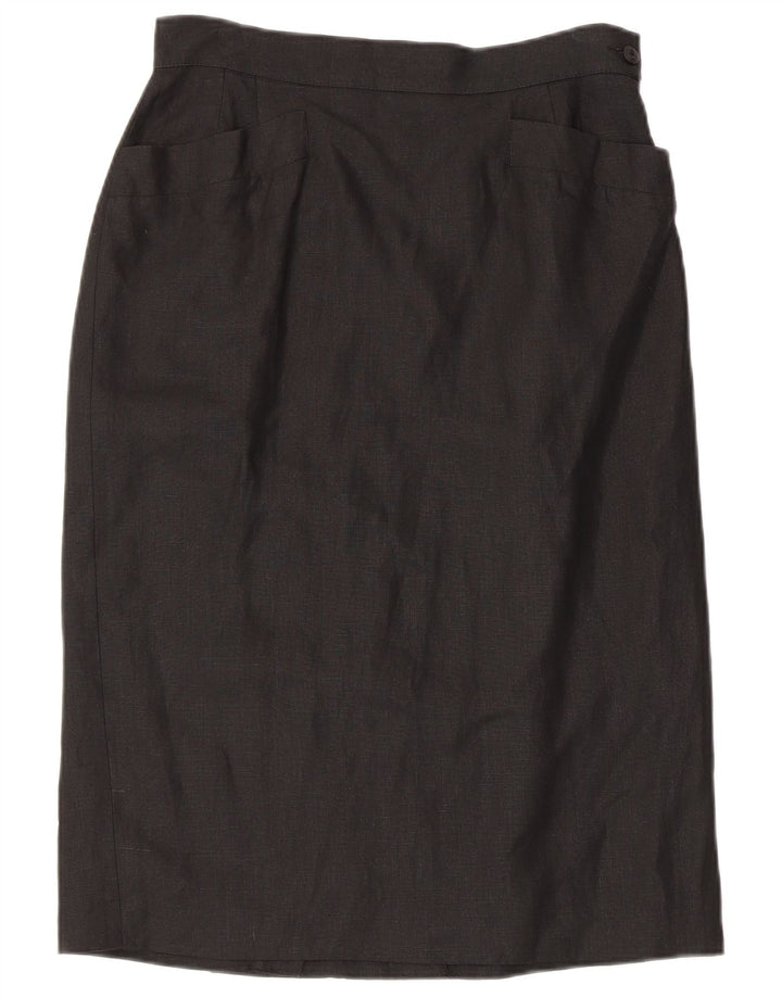 MISSONI Womens Midi Skirt UK 16 Large  Black Linen