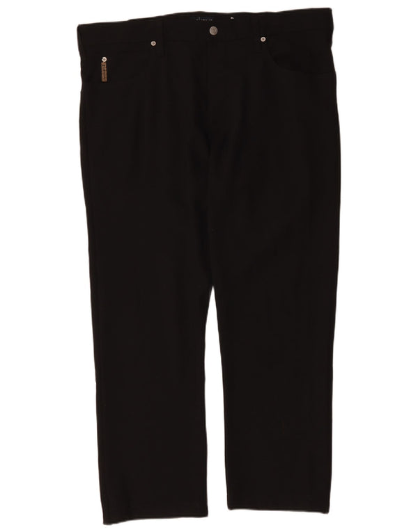 Armani Mens Straight Casual Trousers W40 L29 Black Polyester