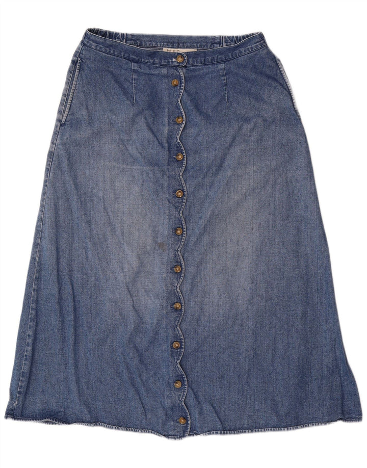 Orvis Womens Denim Skirt US 12 Large W32 Blue Cotton