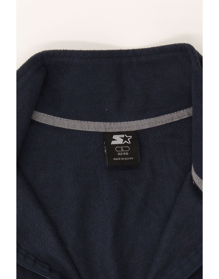 STARTER Mens Fleece Jacket UK 42/44 Large Navy Blue Polyester Vintage Starter and Second-Hand Starter from Messina Hembry 