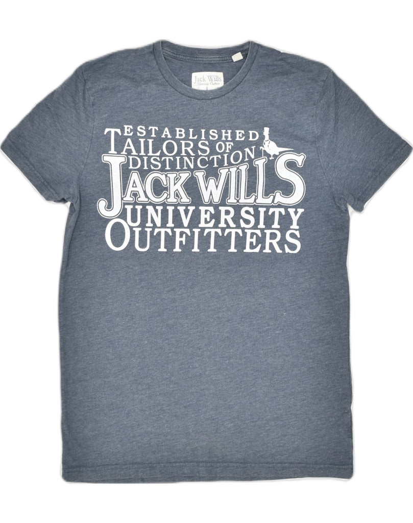 JACK WILLS Mens Graphic T-Shirt Top Small Blue Cotton | Vintage | Thrift | Second-Hand | Used Clothing | Messina Hembry 