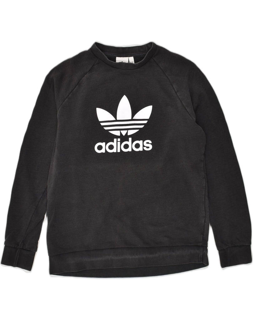 ADIDAS Mens Graphic Sweatshirt Jumper Medium Black Cotton | Vintage Adidas | Thrift | Second-Hand Adidas | Used Clothing | Messina Hembry 