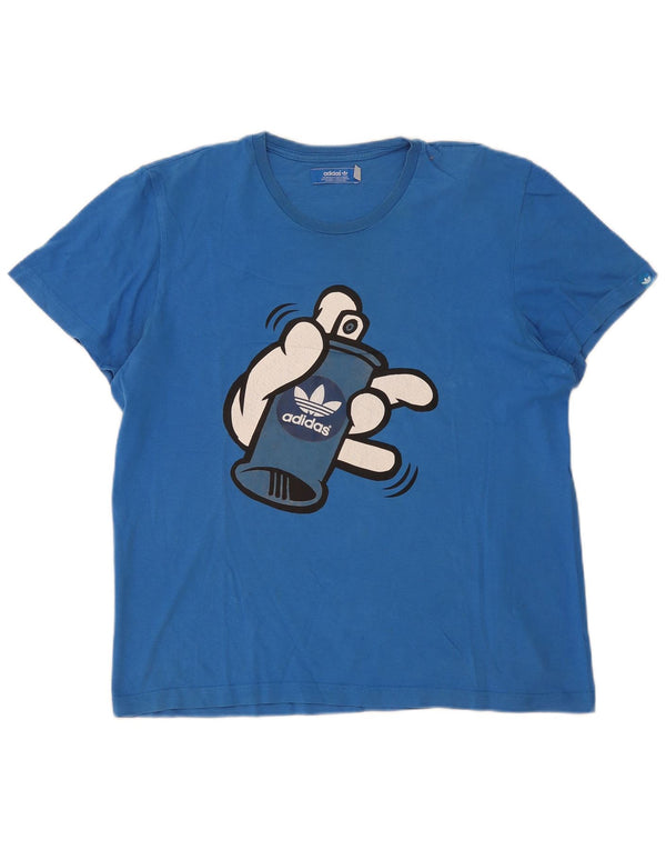 Adidas Mens Graphic T-Shirt Top Large Blue