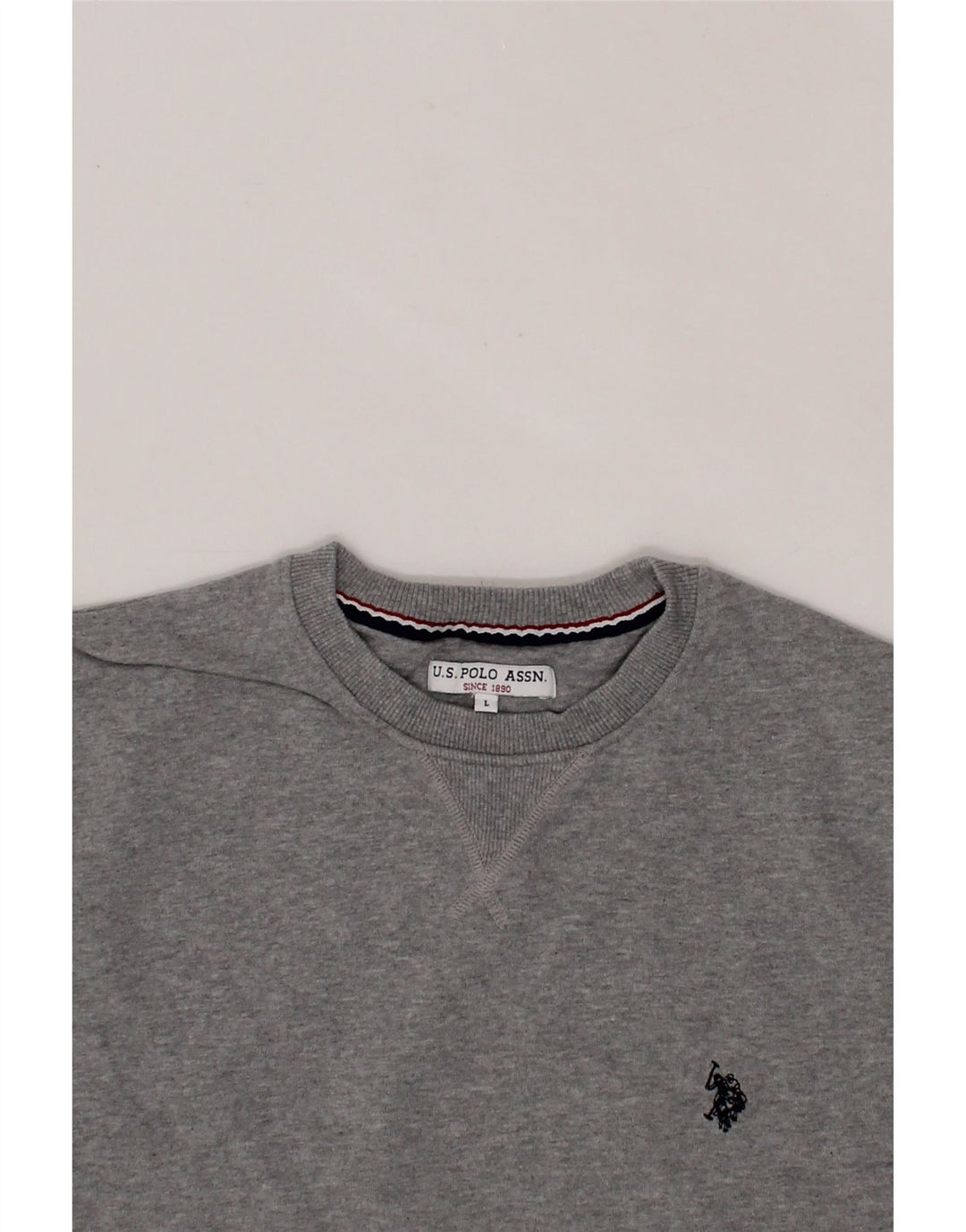 U.S. POLO ASSN. Mens Sweatshirt Jumper Large Grey Cotton Vintage U.S. Polo Assn. and Second-Hand U.S. Polo Assn. from Messina Hembry 