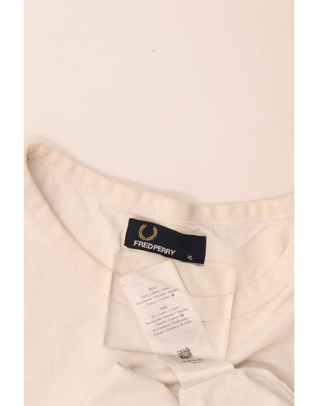 Fred Perry Mens T-Shirt Top XL White Cotton