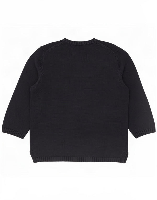 Lands End Boys Boat Neck Jumper Sweater 10-11 Years Medium Navy Blue